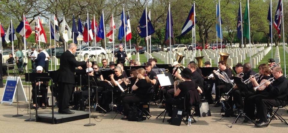 The Minnesota State Band playing at Fort Snelling National Cemetery